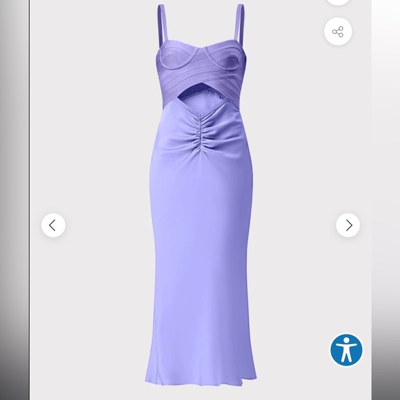 HERVÉ LÉGER X LAW ROACH Bandage-paneled draped satin midi dress - 4/Small - Picture 6 of 9